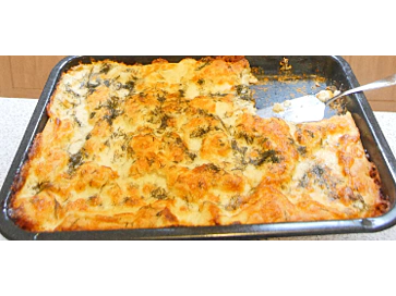 Salty bryndza cake with dill